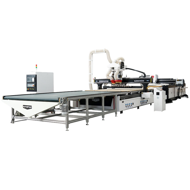 主动高低料直排加工中间带主动贴标